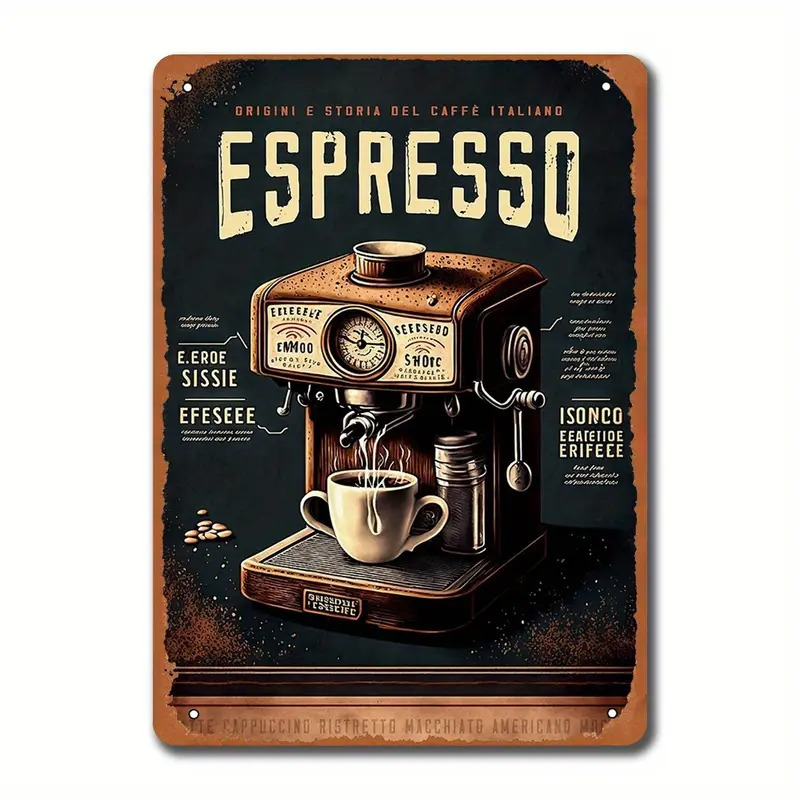 Vintage Coffee Equipment - Insegna in Metallo Retrò - 